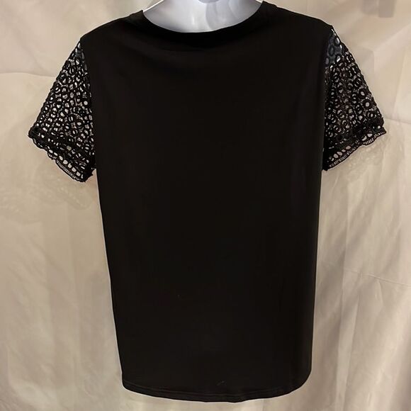 Black tunic blouse with lace sleeves Size 2XL - Picture 6 of 10